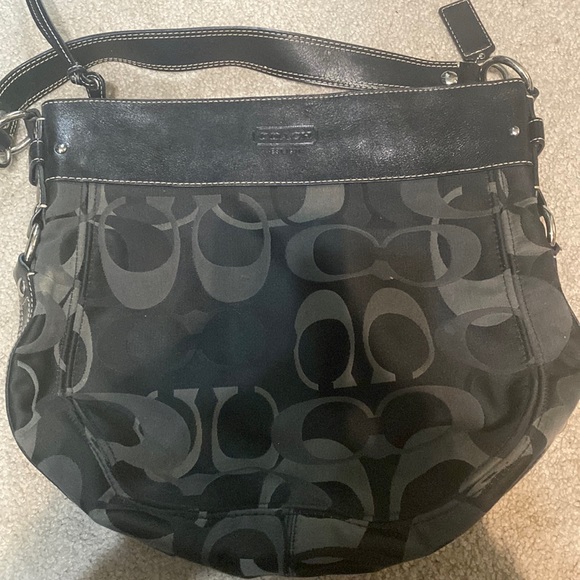 Coach black tote. Tons of wear left in it, selling as is. - Picture 1 of 5